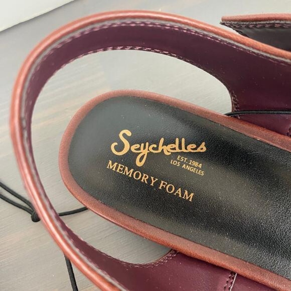 Seychelles Marion Boho Mary Jane Flats Women 6.5 Burgundy Memory Foam NWT - Picture 5 of 8